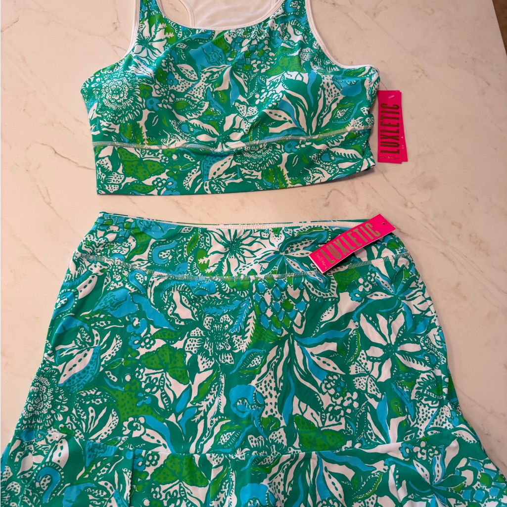 Nwt Lilly Pulitzer Two Piece Top And Skirt In Safari Sangria